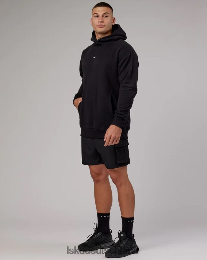 unisex LSKD Basic Kapuzenpullover in Übergröße – Schwarz Bekleidung VD2NLV433