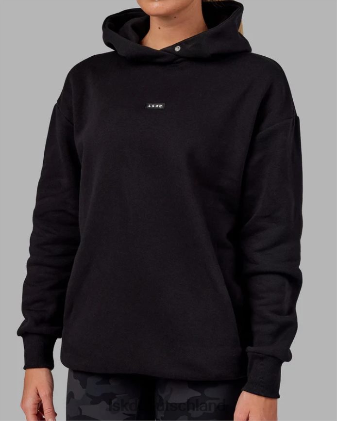 unisex LSKD Basic Kapuzenpullover in Übergröße – Schwarz Bekleidung VD2NLV433