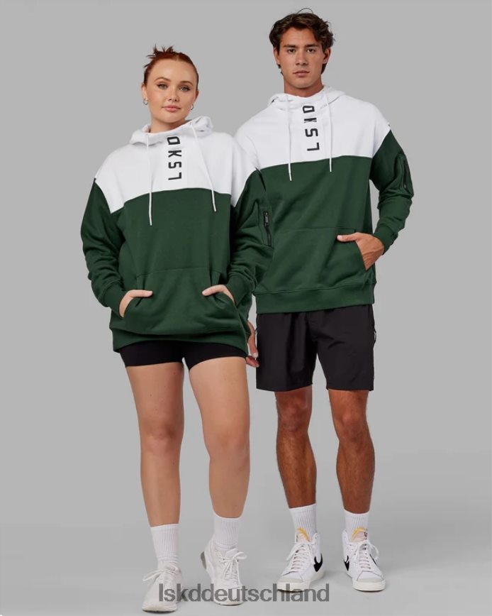 unisex LSKD Contra Hoodie Oversize - Pineneedle-White Bekleidung VD2NLV393