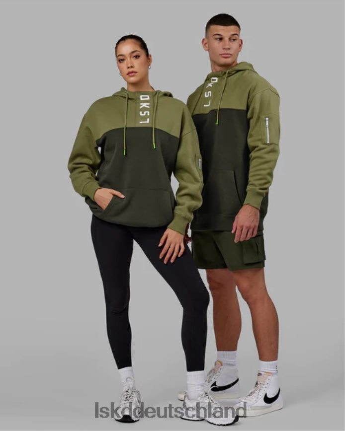 unisex LSKD Gegenteiliger Kapuzenpullover in Übergröße - Forest Night-Moss Stone Bekleidung VD2NLV381
