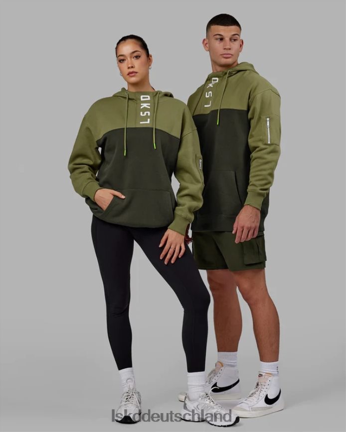 unisex LSKD Gegenteiliger Kapuzenpullover in Übergröße - Forest Night-Moss Stone Bekleidung VD2NLV381