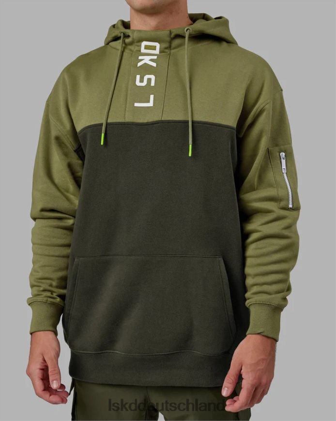 unisex LSKD Gegenteiliger Kapuzenpullover in Übergröße - Forest Night-Moss Stone Bekleidung VD2NLV381