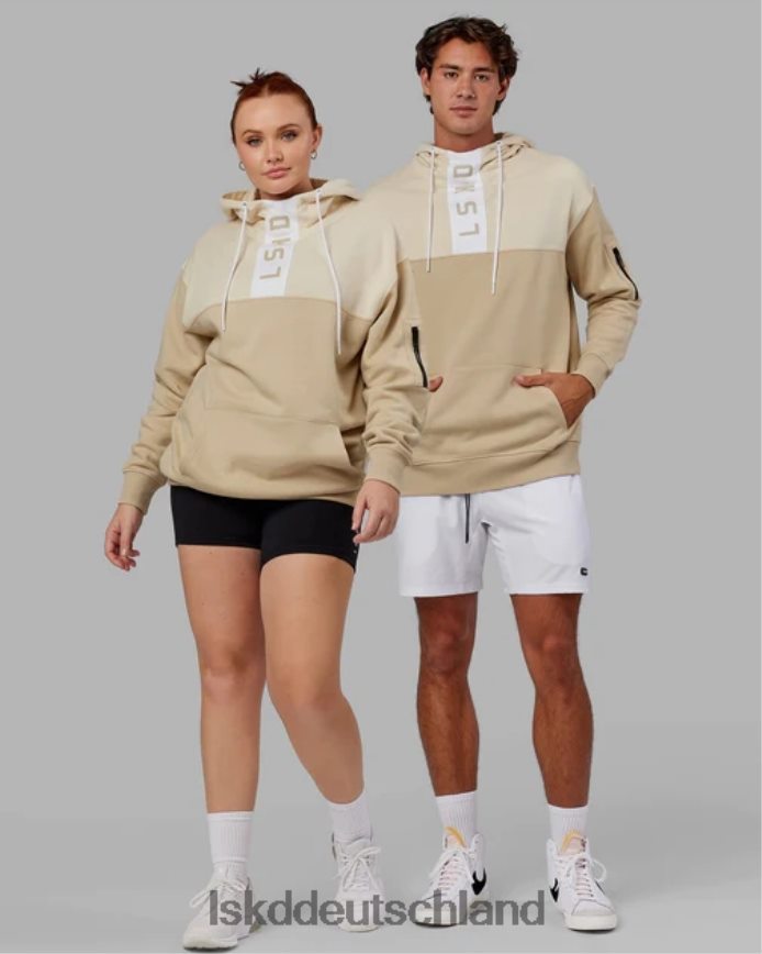 unisex LSKD Gegenteiliger Kapuzenpullover in Übergröße – helles Khaki Bekleidung VD2NLV406