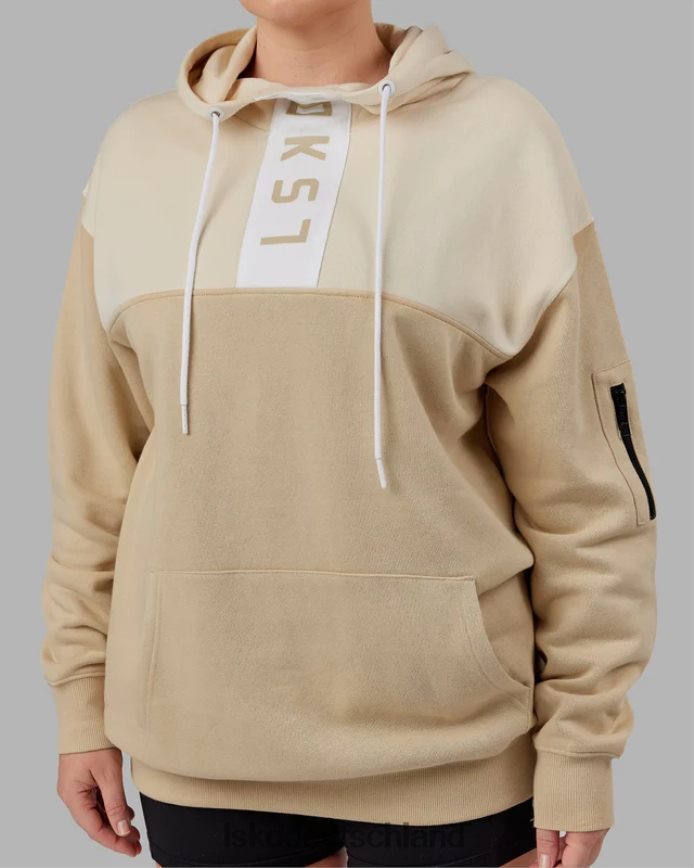 unisex LSKD Gegenteiliger Kapuzenpullover in Übergröße – helles Khaki Bekleidung VD2NLV406
