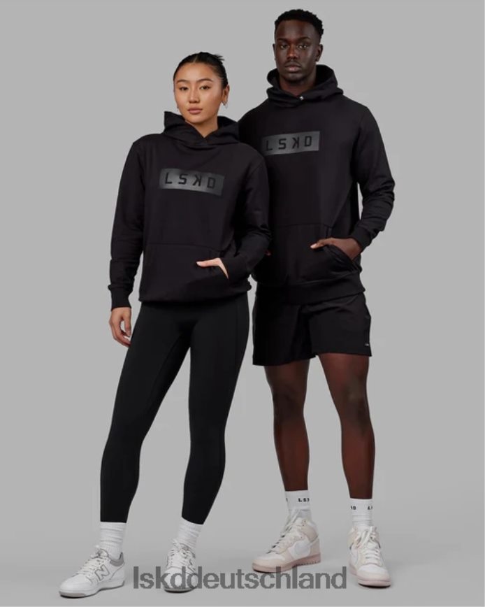 unisex LSKD Kraft-Flxfleece-Kapuzenpullover – Schwarz-Schwarz Bekleidung VD2NLV338