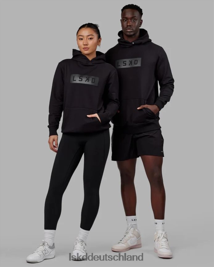 unisex LSKD Kraft-Flxfleece-Kapuzenpullover – Schwarz-Schwarz Bekleidung VD2NLV338