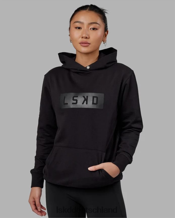 unisex LSKD Kraft-Flxfleece-Kapuzenpullover – Schwarz-Schwarz Bekleidung VD2NLV338