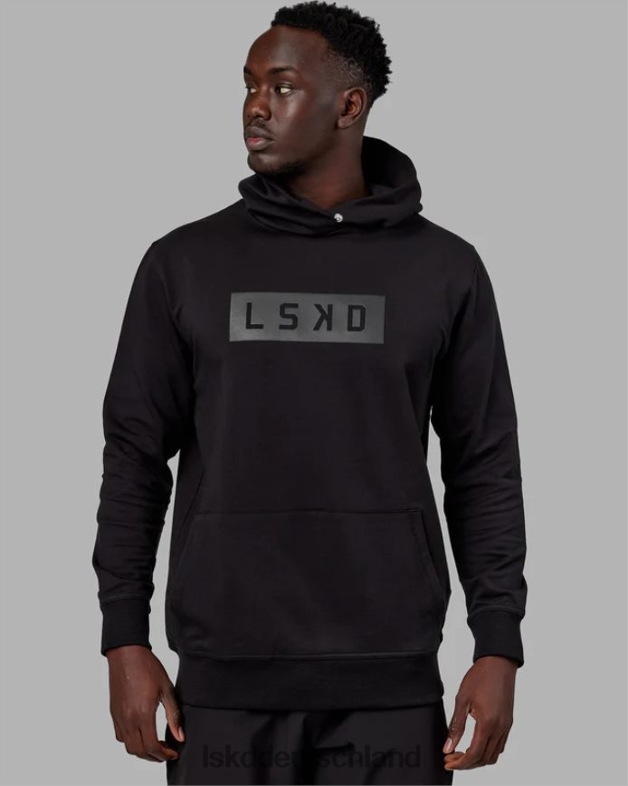 unisex LSKD Kraft-Flxfleece-Kapuzenpullover – Schwarz-Schwarz Bekleidung VD2NLV338