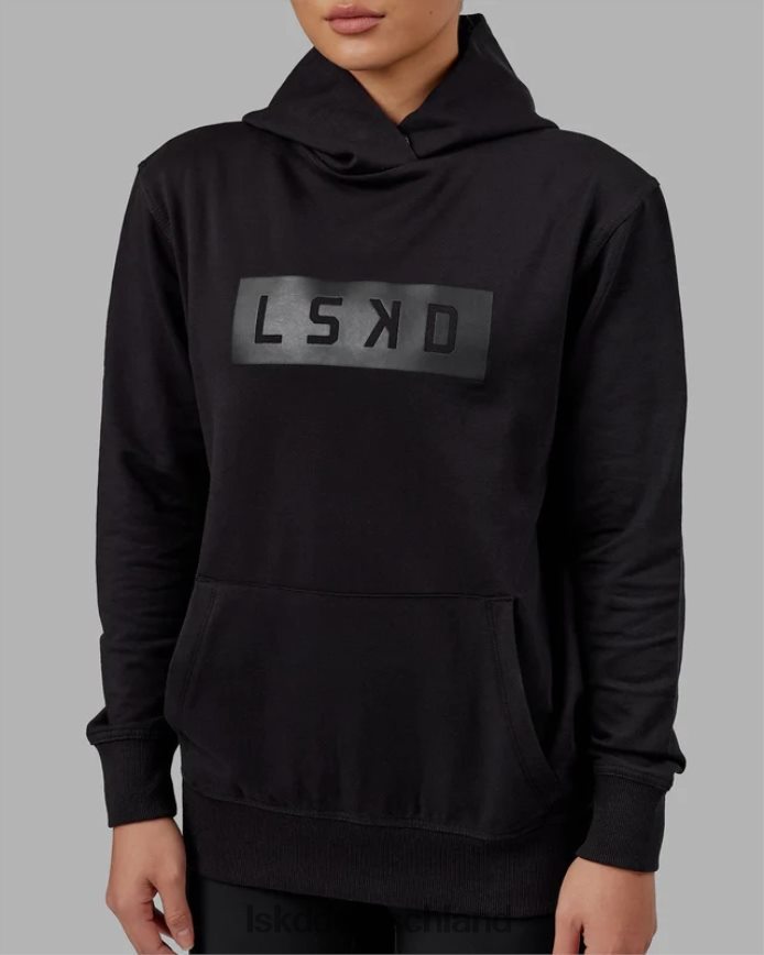 unisex LSKD Kraft-Flxfleece-Kapuzenpullover – Schwarz-Schwarz Bekleidung VD2NLV338