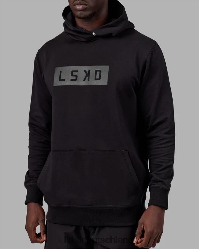 unisex LSKD Kraft-Flxfleece-Kapuzenpullover – Schwarz-Schwarz Bekleidung VD2NLV338
