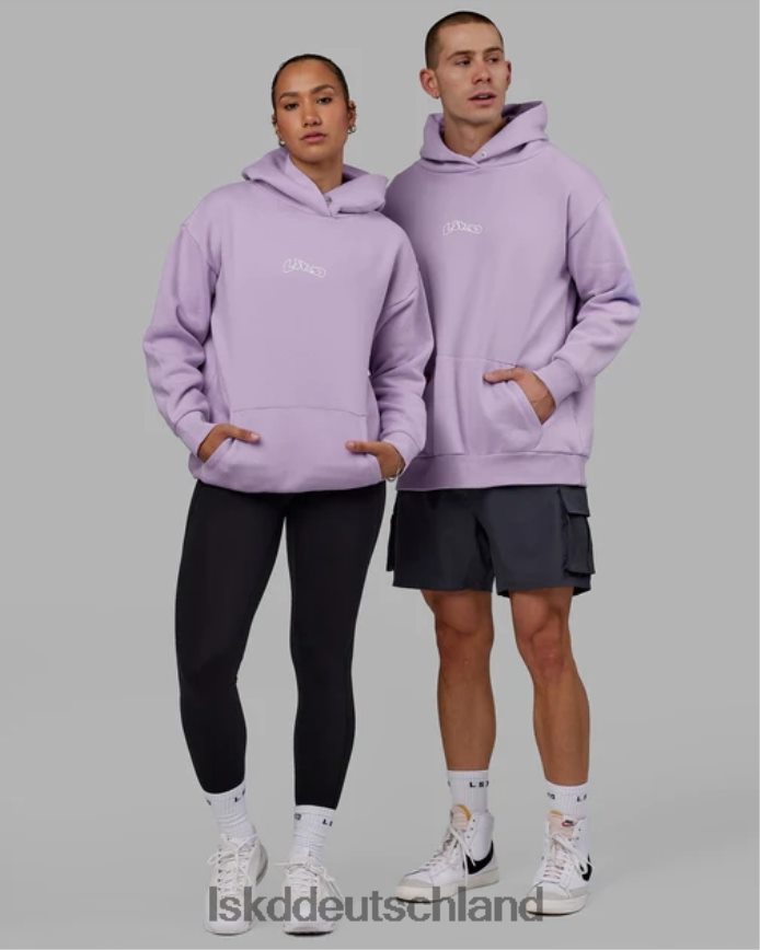 unisex LSKD Mad Happy Kapuzenpullover in Übergröße – blasses Flieder Bekleidung VD2NLV383