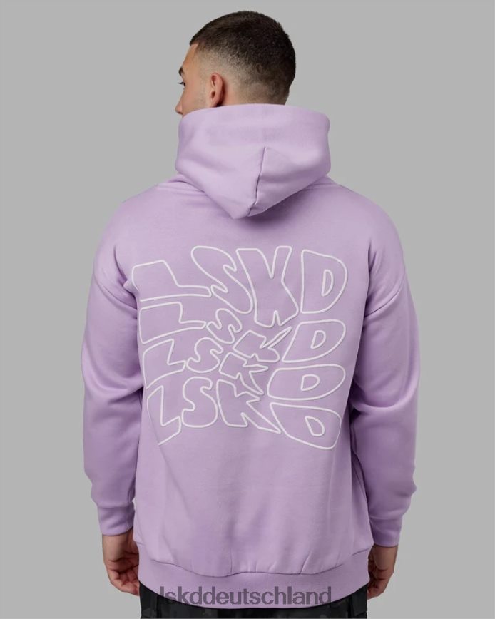 unisex LSKD Mad Happy Kapuzenpullover in Übergröße – blasses Flieder Bekleidung VD2NLV383