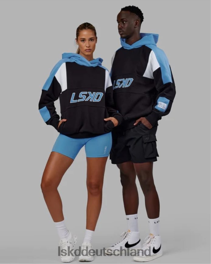 unisex LSKD Slam Hoodie Oversize - Schwarz-Azurblau Bekleidung VD2NLV455