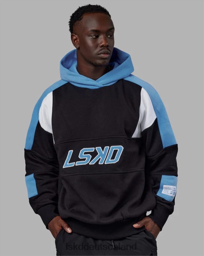 unisex LSKD Slam Hoodie Oversize - Schwarz-Azurblau Bekleidung VD2NLV455