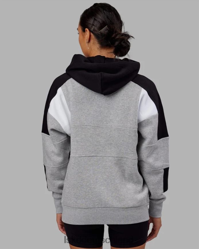unisex LSKD Slam Kapuzenpullover in Übergröße – Hellgrau meliert-schwarz Bekleidung VD2NLV352
