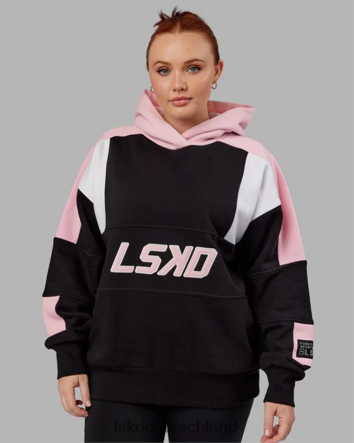 unisex LSKD Slam Kapuzenpullover in Übergröße – Schwarz-Blütenrosa Bekleidung VD2NLV453