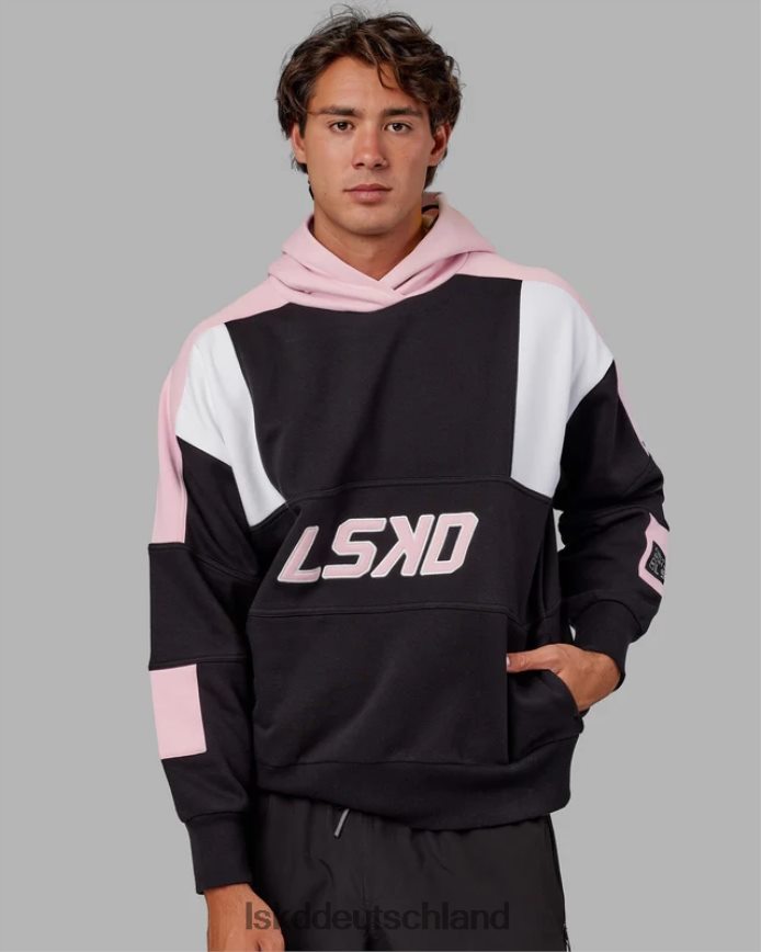 unisex LSKD Slam Kapuzenpullover in Übergröße – Schwarz-Blütenrosa Bekleidung VD2NLV453