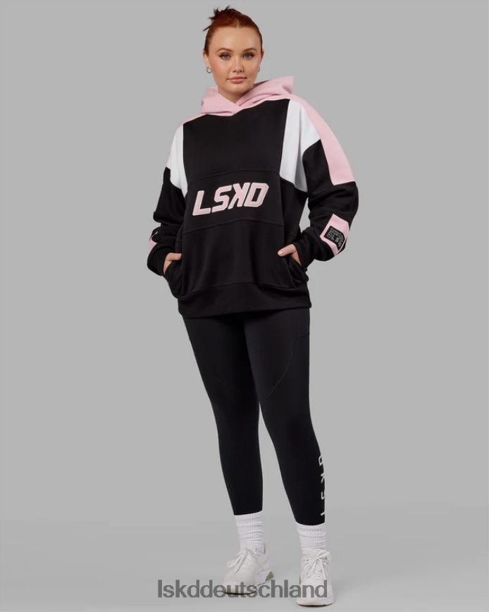 unisex LSKD Slam Kapuzenpullover in Übergröße – Schwarz-Blütenrosa Bekleidung VD2NLV453