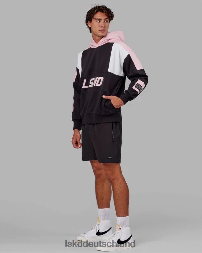 unisex LSKD Slam Kapuzenpullover in Übergröße – Schwarz-Blütenrosa Bekleidung VD2NLV453