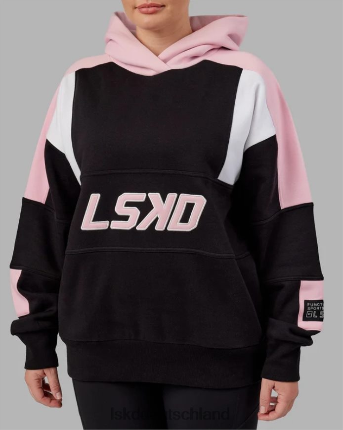 unisex LSKD Slam Kapuzenpullover in Übergröße – Schwarz-Blütenrosa Bekleidung VD2NLV453