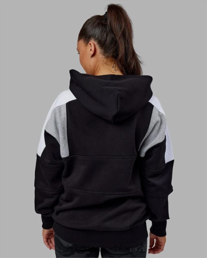 unisex LSKD Slam Kapuzenpullover in Übergröße – schwarz-hellgrau meliert Bekleidung VD2NLV385