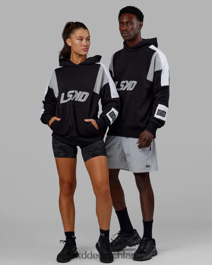 unisex LSKD Slam Kapuzenpullover in Übergröße – schwarz-hellgrau meliert Bekleidung VD2NLV385