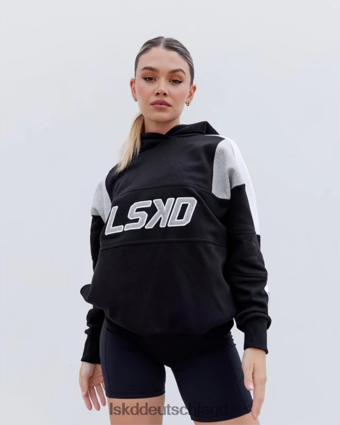 unisex LSKD Slam Kapuzenpullover in Übergröße – schwarz-hellgrau meliert Bekleidung VD2NLV385