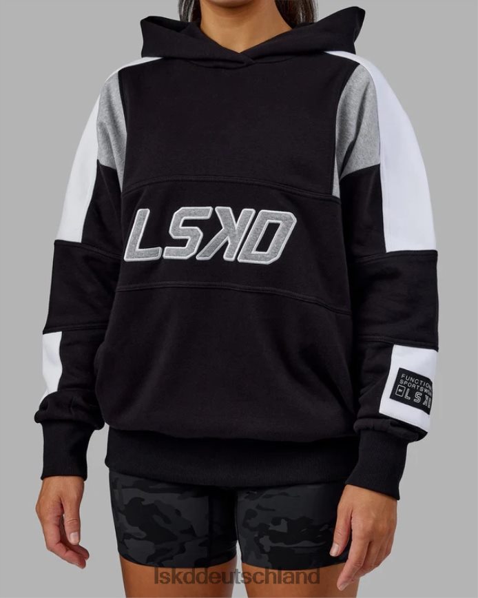 unisex LSKD Slam Kapuzenpullover in Übergröße – schwarz-hellgrau meliert Bekleidung VD2NLV385
