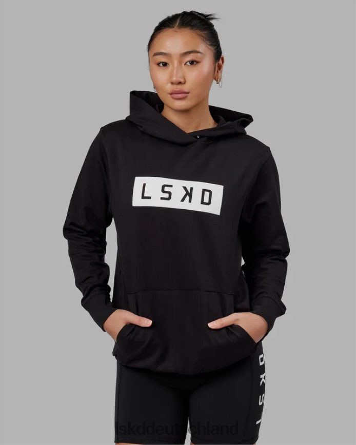 unisex LSKD Stärke flxfleece Kapuzenpullover - schwarz-weiß Bekleidung VD2NLV336