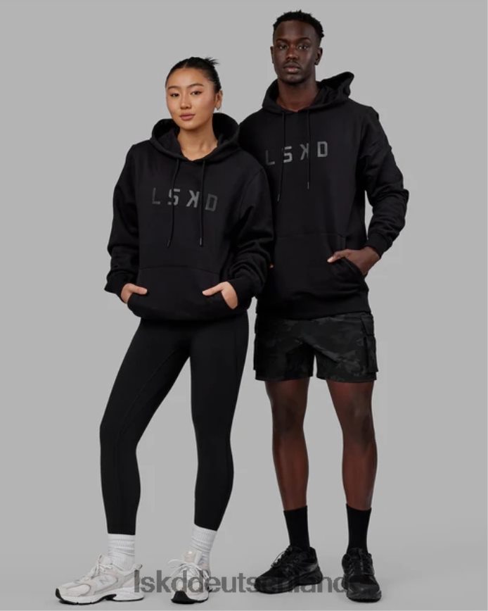 unisex LSKD Struktur-Hoodie - schwarz-schwarz Bekleidung VD2NLV343