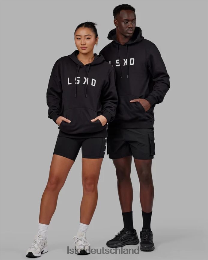 unisex LSKD Struktur-Hoodie - schwarz-weiß Bekleidung VD2NLV340