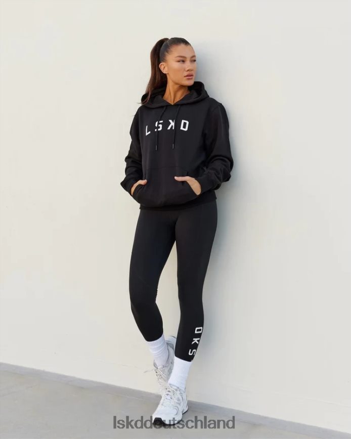 unisex LSKD Struktur-Hoodie - schwarz-weiß Bekleidung VD2NLV340
