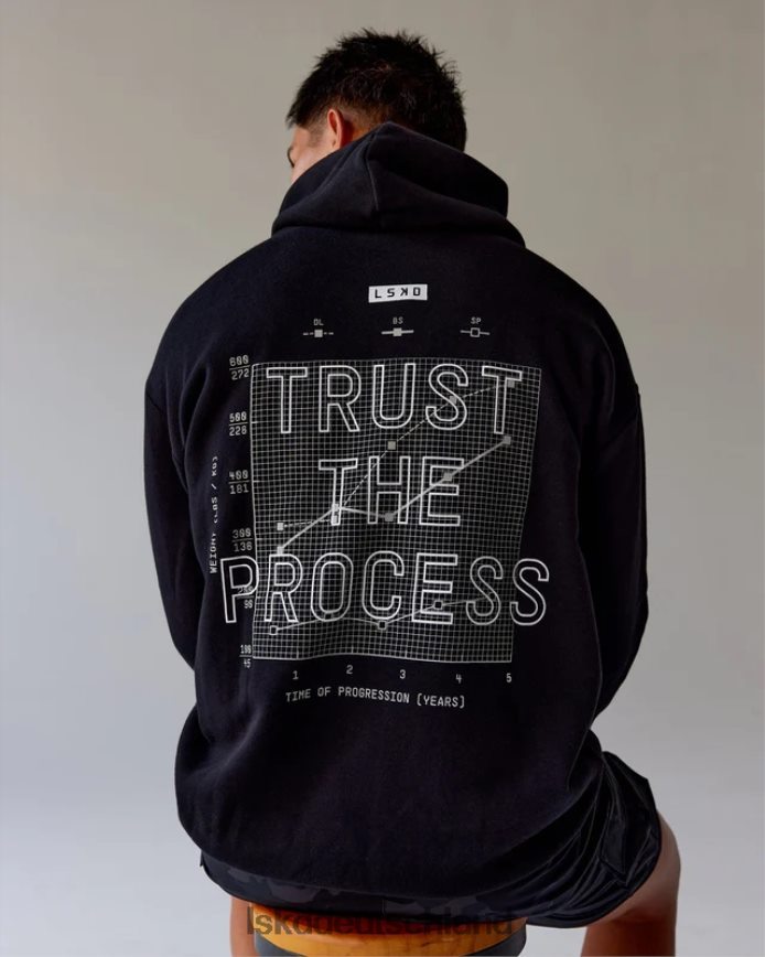 unisex LSKD Trust the Process Kapuzenpullover in Übergröße – Schwarz Bekleidung VD2NLV391