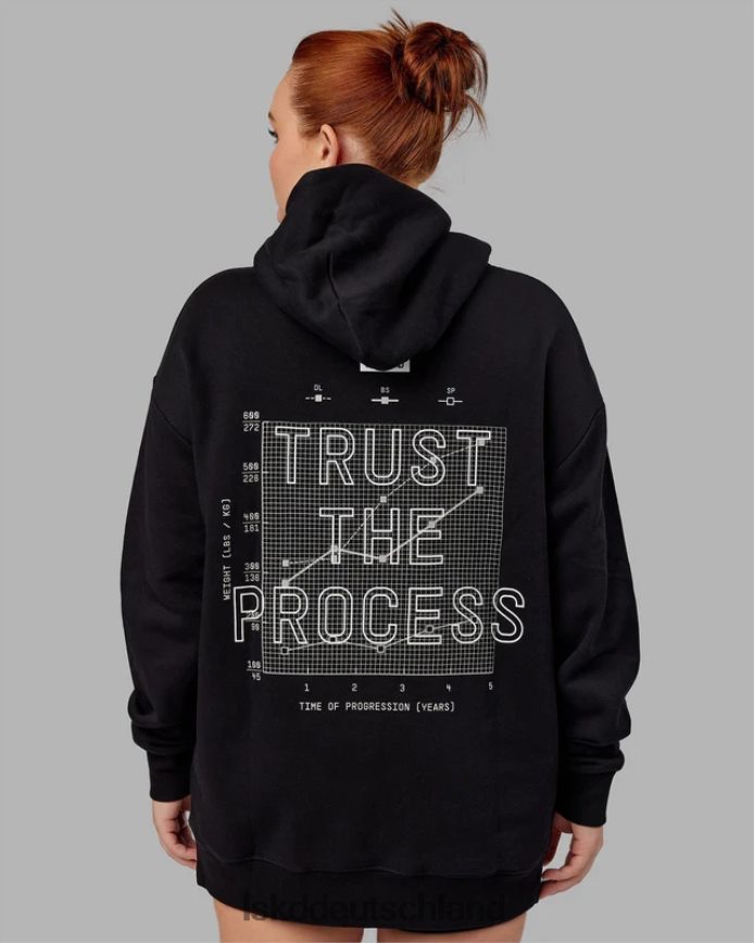 unisex LSKD Trust the Process Kapuzenpullover in Übergröße – Schwarz Bekleidung VD2NLV391