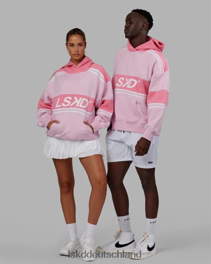 unisex LSKD a-team Kapuzenpullover in Übergröße – Blütenblattrosa-Pfingstrosenrosa Bekleidung VD2NLV454