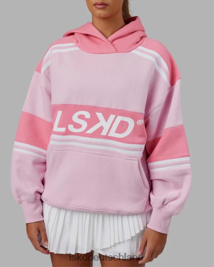 unisex LSKD a-team Kapuzenpullover in Übergröße – Blütenblattrosa-Pfingstrosenrosa Bekleidung VD2NLV454