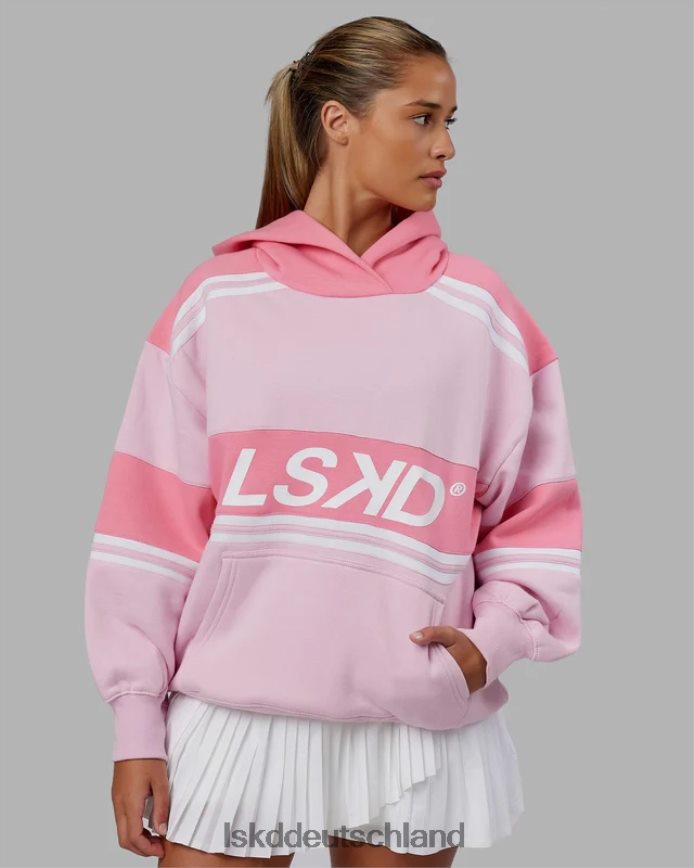 unisex LSKD a-team Kapuzenpullover in Übergröße – Blütenblattrosa-Pfingstrosenrosa Bekleidung VD2NLV454