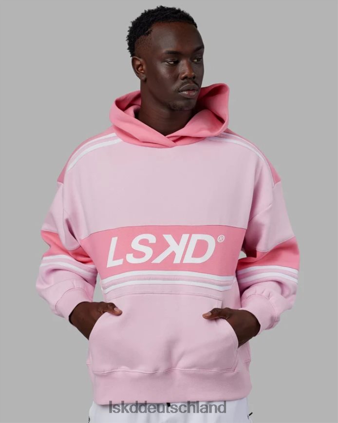 unisex LSKD a-team Kapuzenpullover in Übergröße – Blütenblattrosa-Pfingstrosenrosa Bekleidung VD2NLV454