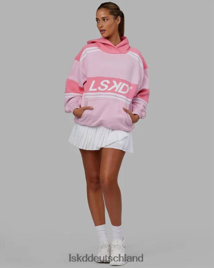 unisex LSKD a-team Kapuzenpullover in Übergröße – Blütenblattrosa-Pfingstrosenrosa Bekleidung VD2NLV454