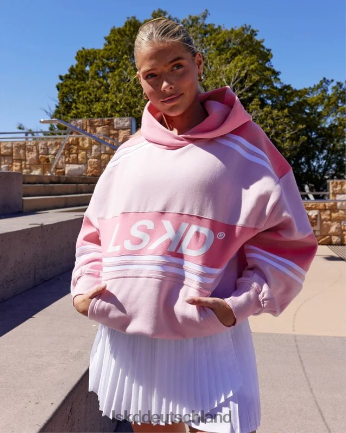 unisex LSKD a-team Kapuzenpullover in Übergröße – Blütenblattrosa-Pfingstrosenrosa Bekleidung VD2NLV454