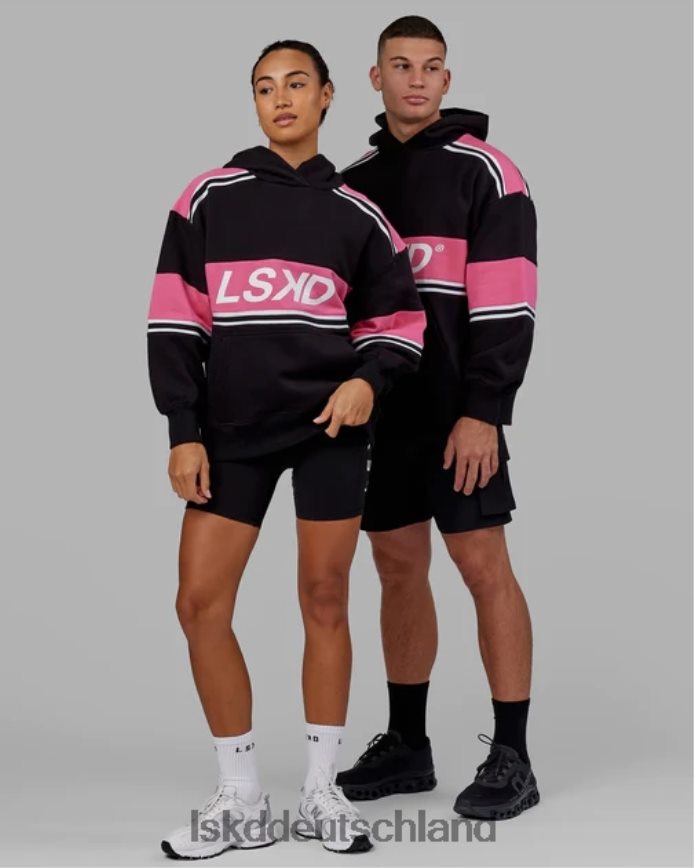 unisex LSKD a-team Kapuzenpullover in Übergröße – Schwarz-Flamingo Bekleidung VD2NLV459
