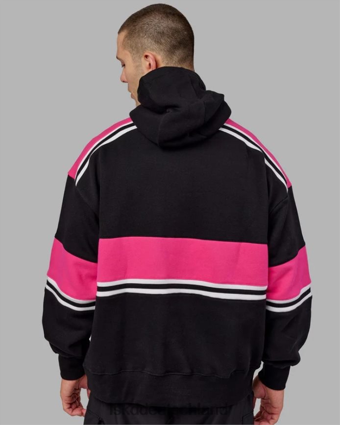 unisex LSKD a-team Kapuzenpullover in Übergröße - Schwarz-Rosa Bekleidung VD2NLV409
