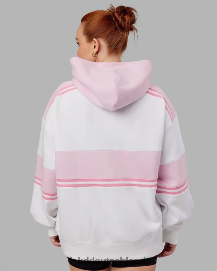 unisex LSKD a-team Kapuzenpullover in Übergröße – Weiß-Blütenblattrosa Bekleidung VD2NLV452