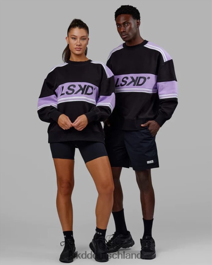 unisex LSKD A-Team-Pullover in Übergröße – Schwarz-Blasslila Bekleidung VD2NLV339