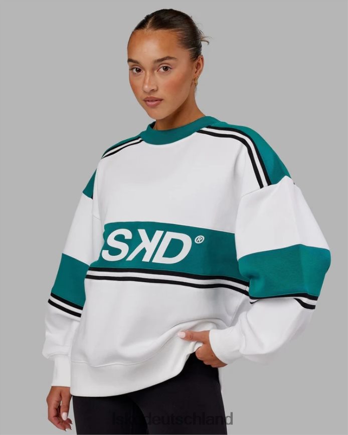unisex LSKD A-Team-Pullover in Übergröße – Weiß-Deep Lake Bekleidung VD2NLV355