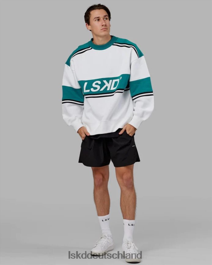 unisex LSKD A-Team-Pullover in Übergröße – Weiß-Deep Lake Bekleidung VD2NLV355