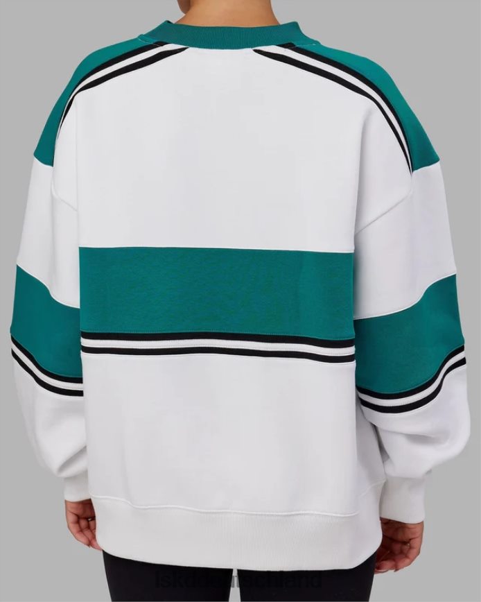 unisex LSKD A-Team-Pullover in Übergröße – Weiß-Deep Lake Bekleidung VD2NLV355