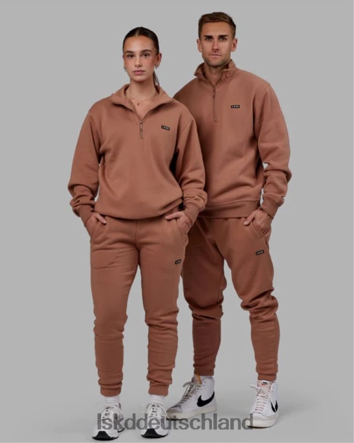 unisex LSKD Basic-Pullover mit 1/4-Reißverschluss – rohes Umbra Bekleidung VD2NLV424