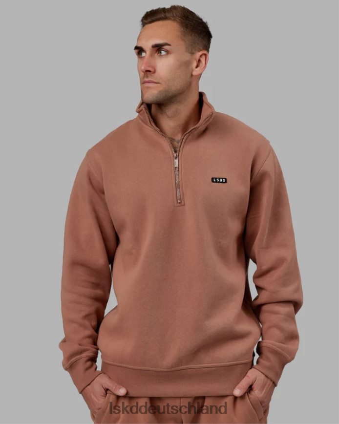 unisex LSKD Basic-Pullover mit 1/4-Reißverschluss – rohes Umbra Bekleidung VD2NLV424