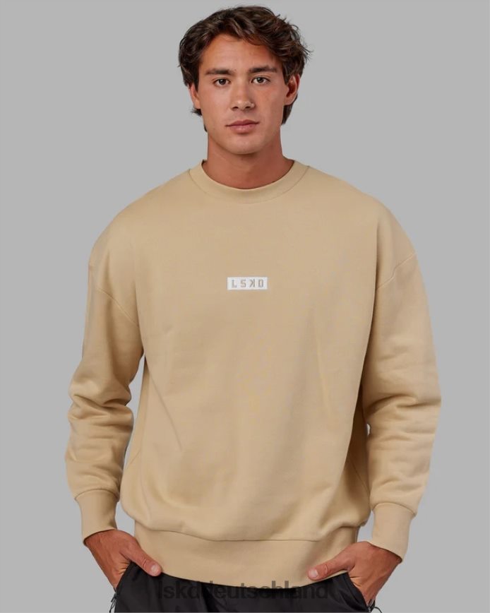 unisex LSKD Cornerstone-Pullover in Übergröße – helles Khaki Bekleidung VD2NLV413